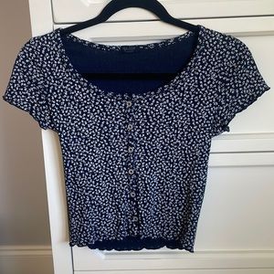 Brandy Melville/ John Galt navy floral shirt